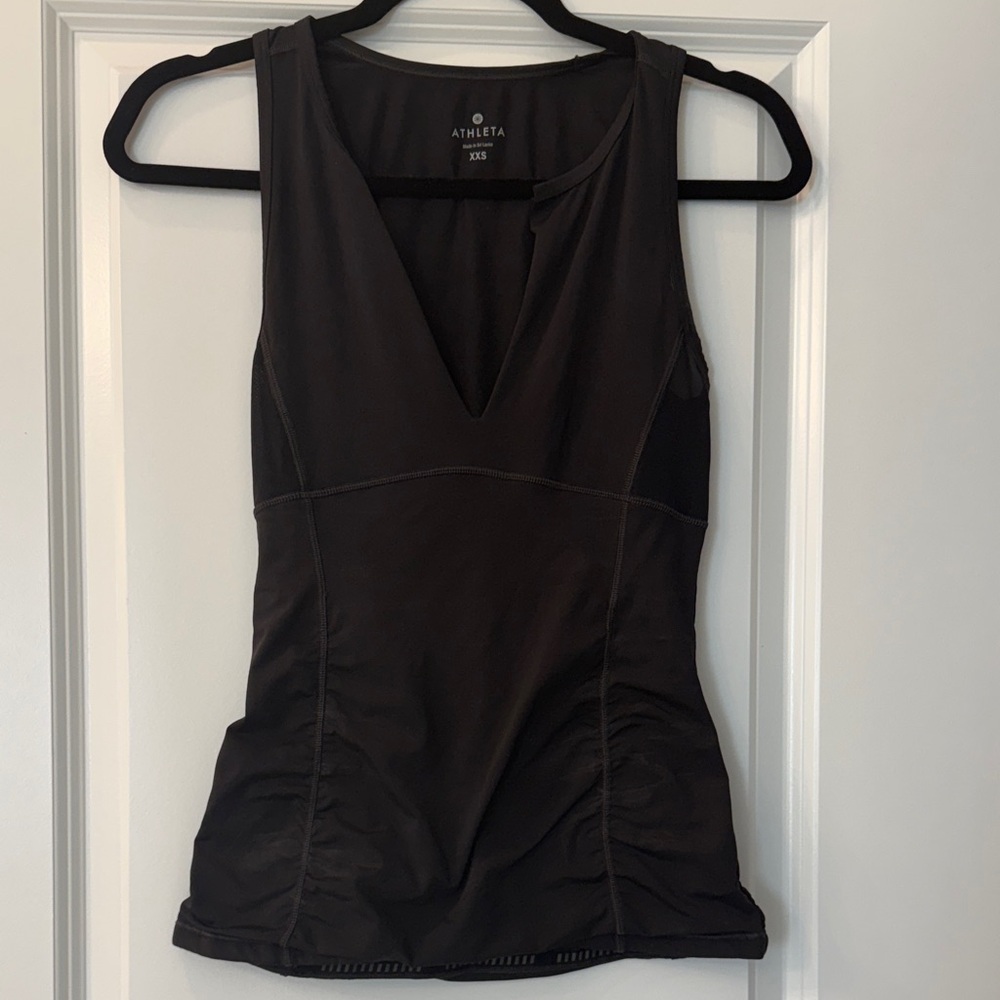 Athleta Black V-Neck Tank Top